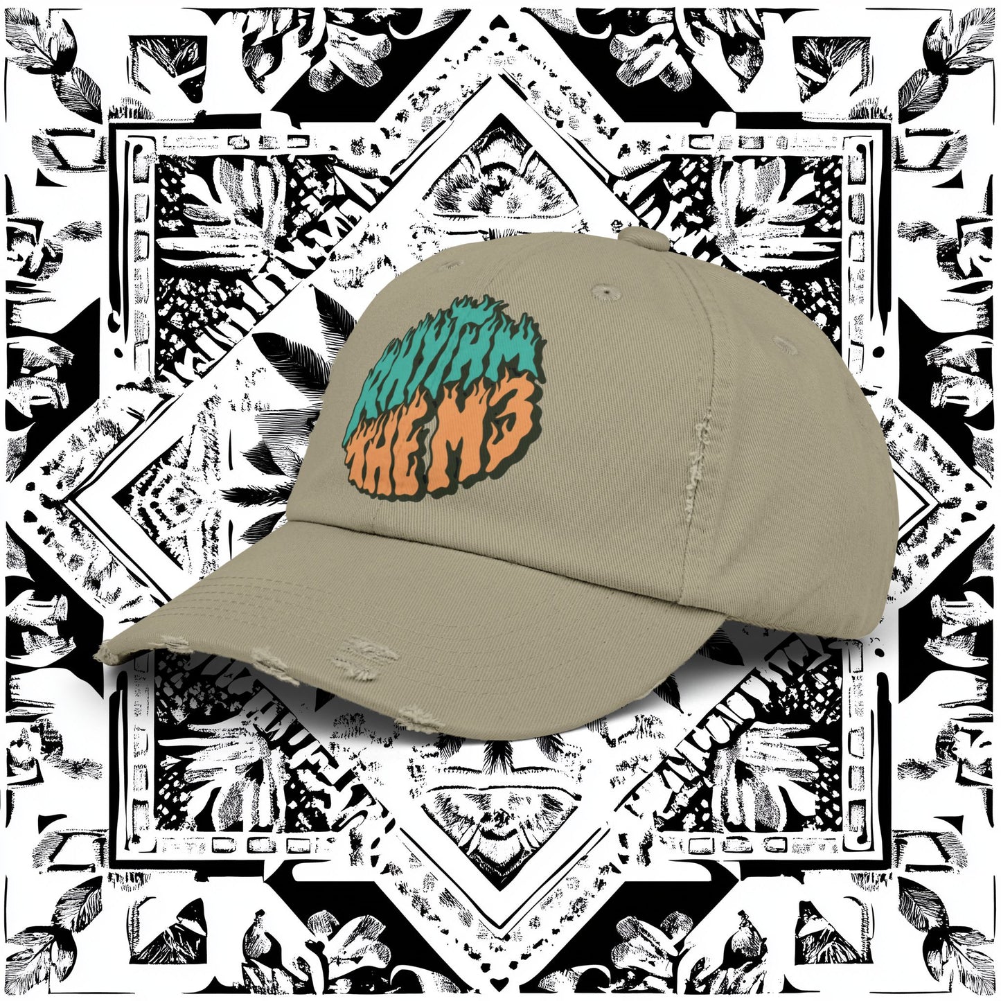 Distressed Cap - 'RTM3' Graphic Hat