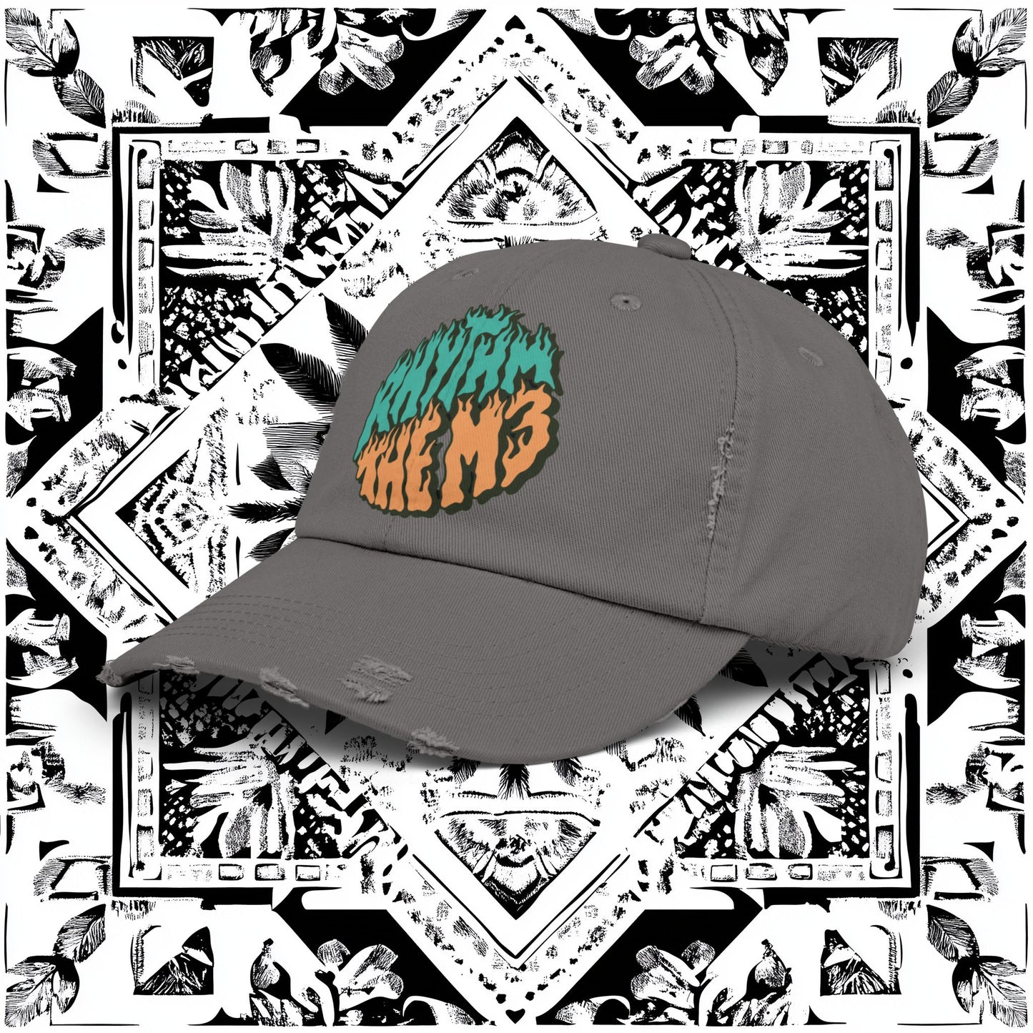 Distressed Cap - 'RTM3' Graphic Hat
