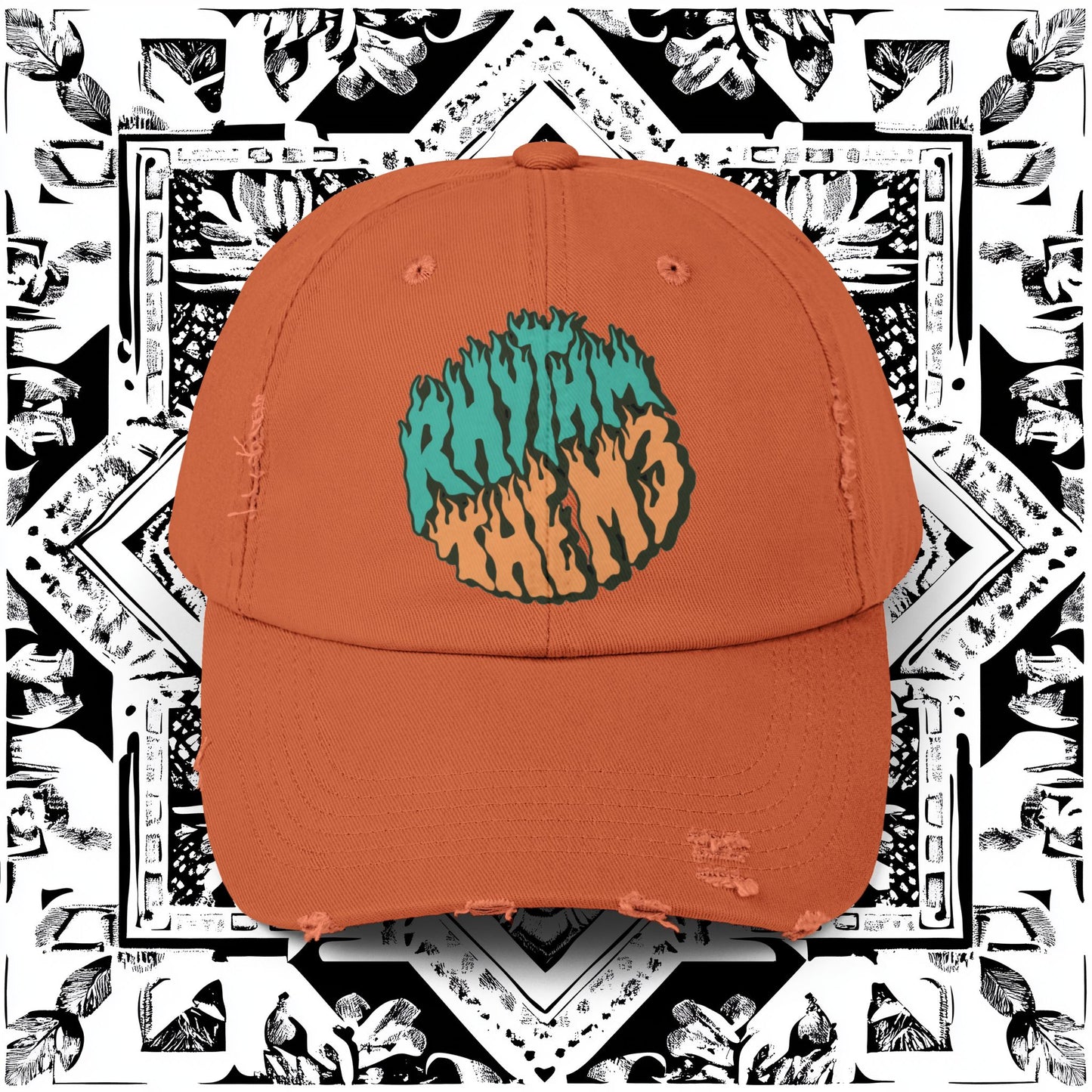 Distressed Cap - 'RTM3' Graphic Hat
