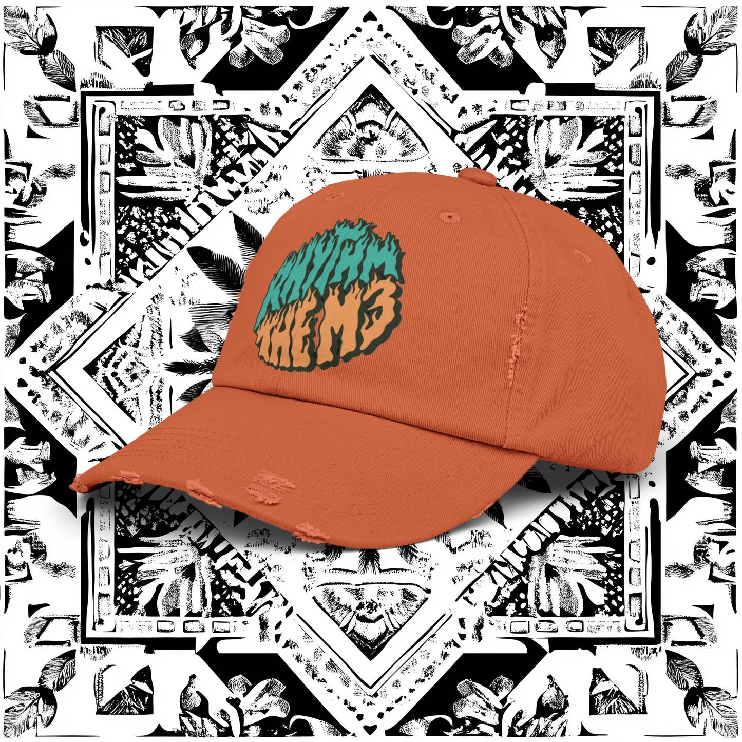 Distressed Cap - 'RTM3' Graphic Hat