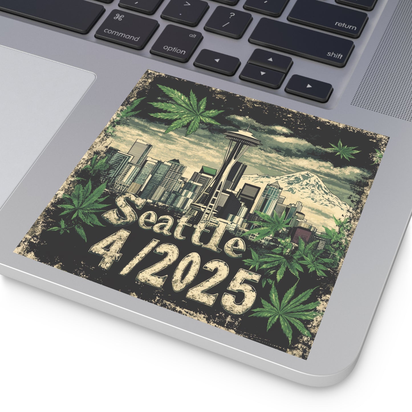 Seattle 2025 Cannabis-Themed Square Stickers - Indoor/Outdoor Decor