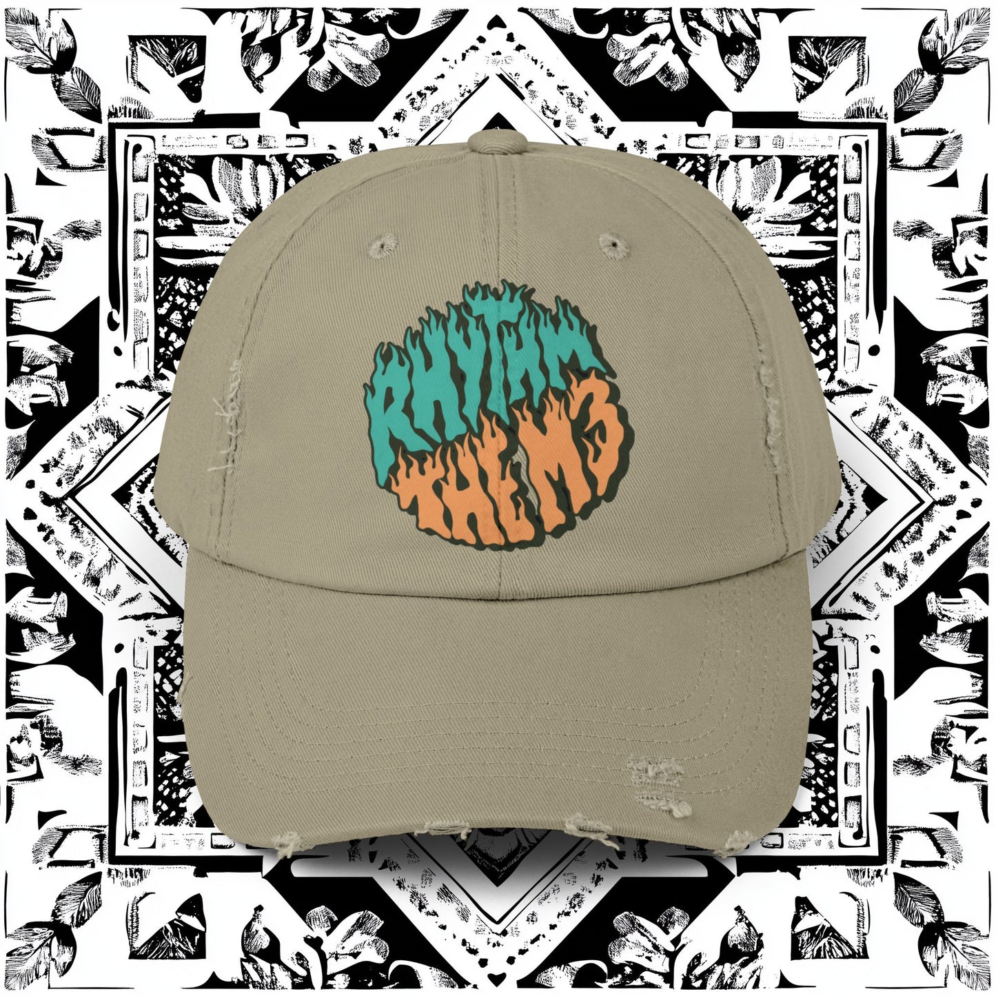 Distressed Cap - 'RTM3' Graphic Hat