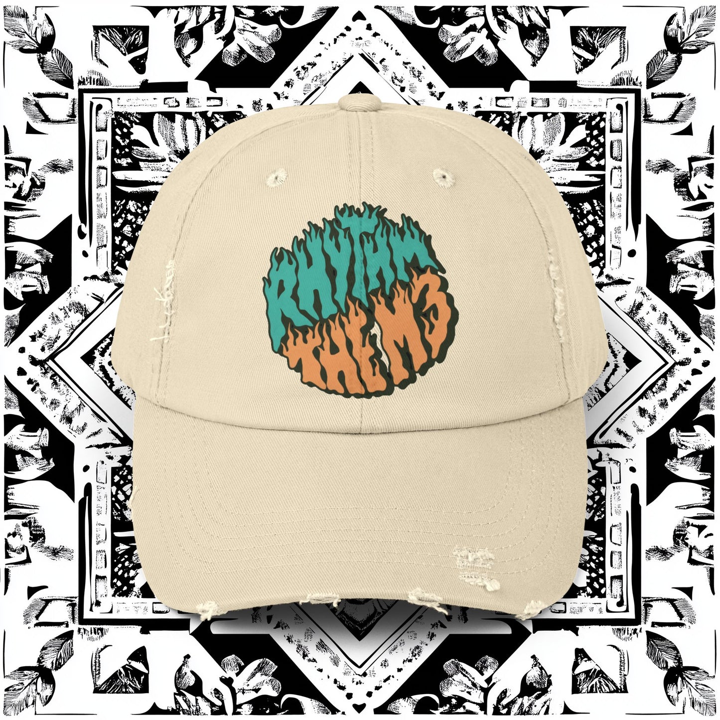 Distressed Cap - 'RTM3' Graphic Hat