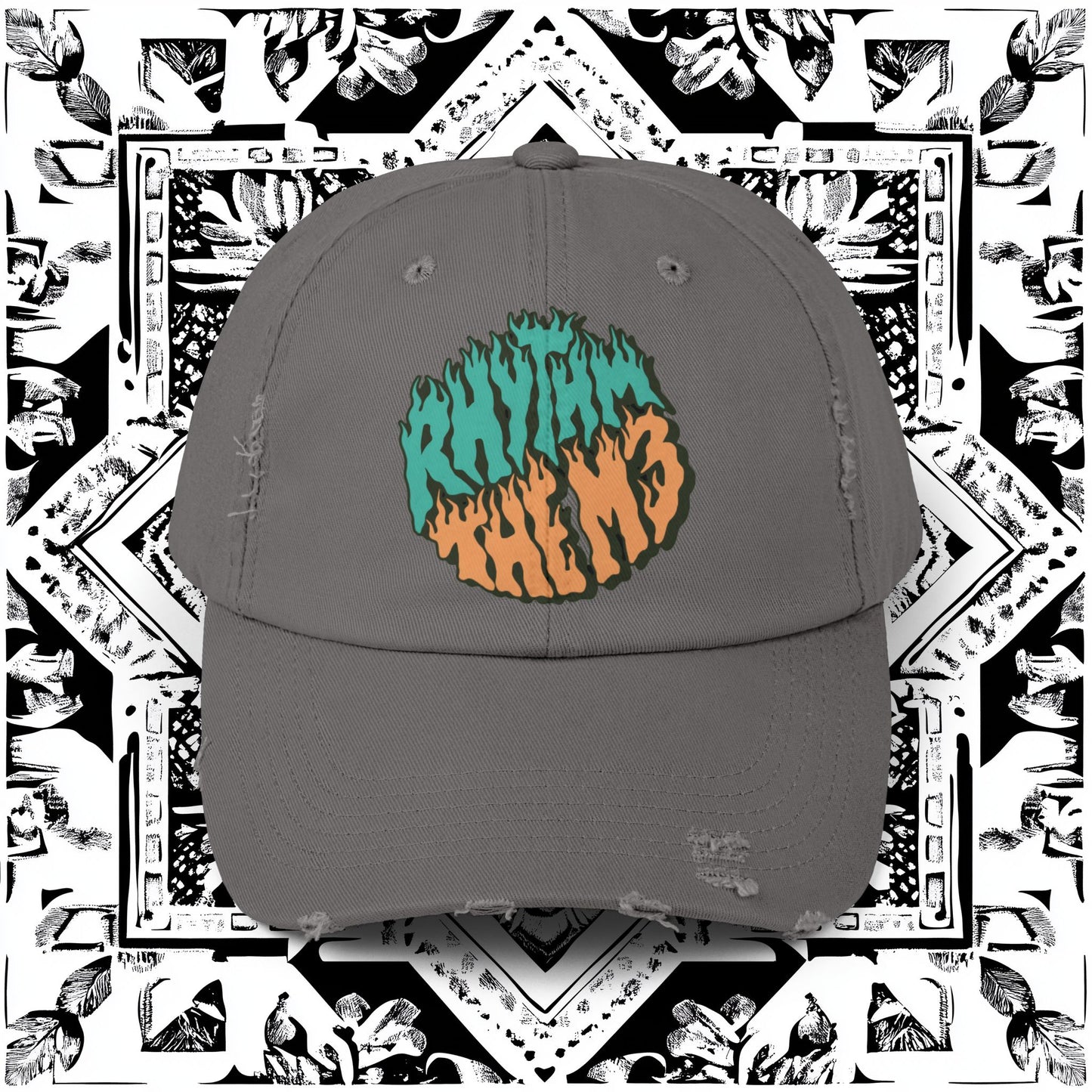 Distressed Cap - 'RTM3' Graphic Hat