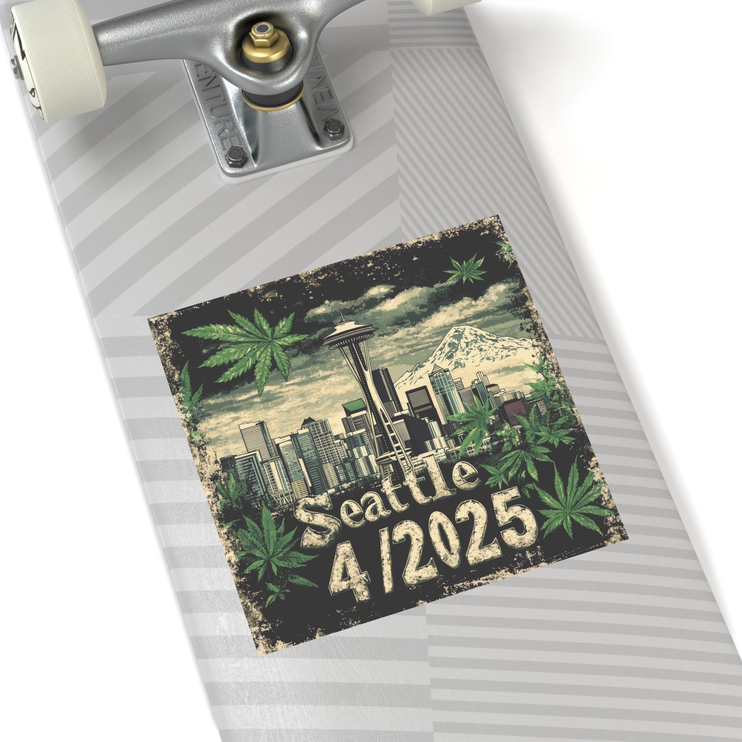 Seattle 2025 Cannabis-Themed Square Stickers - Indoor/Outdoor Decor