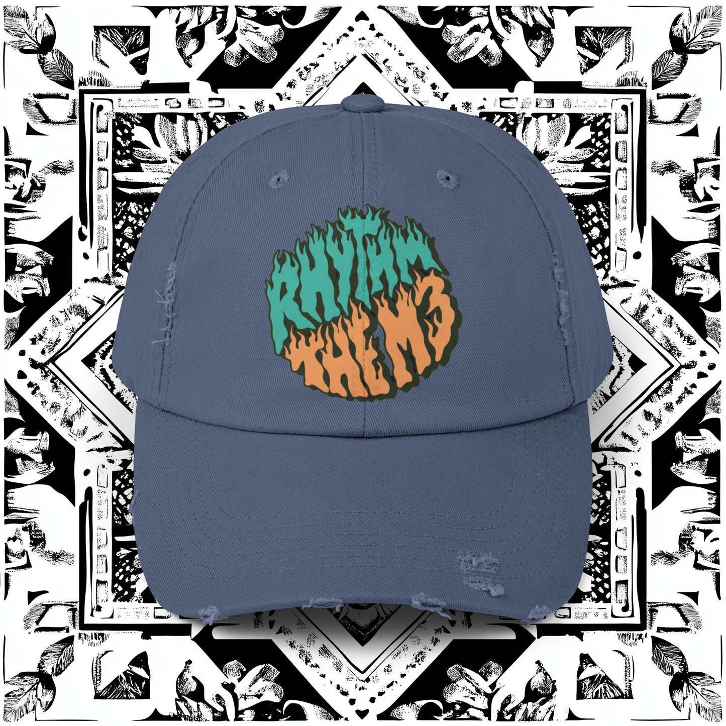 Distressed Cap - 'RTM3' Graphic Hat