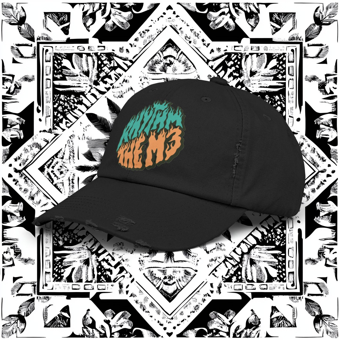 Distressed Cap - 'RTM3' Graphic Hat