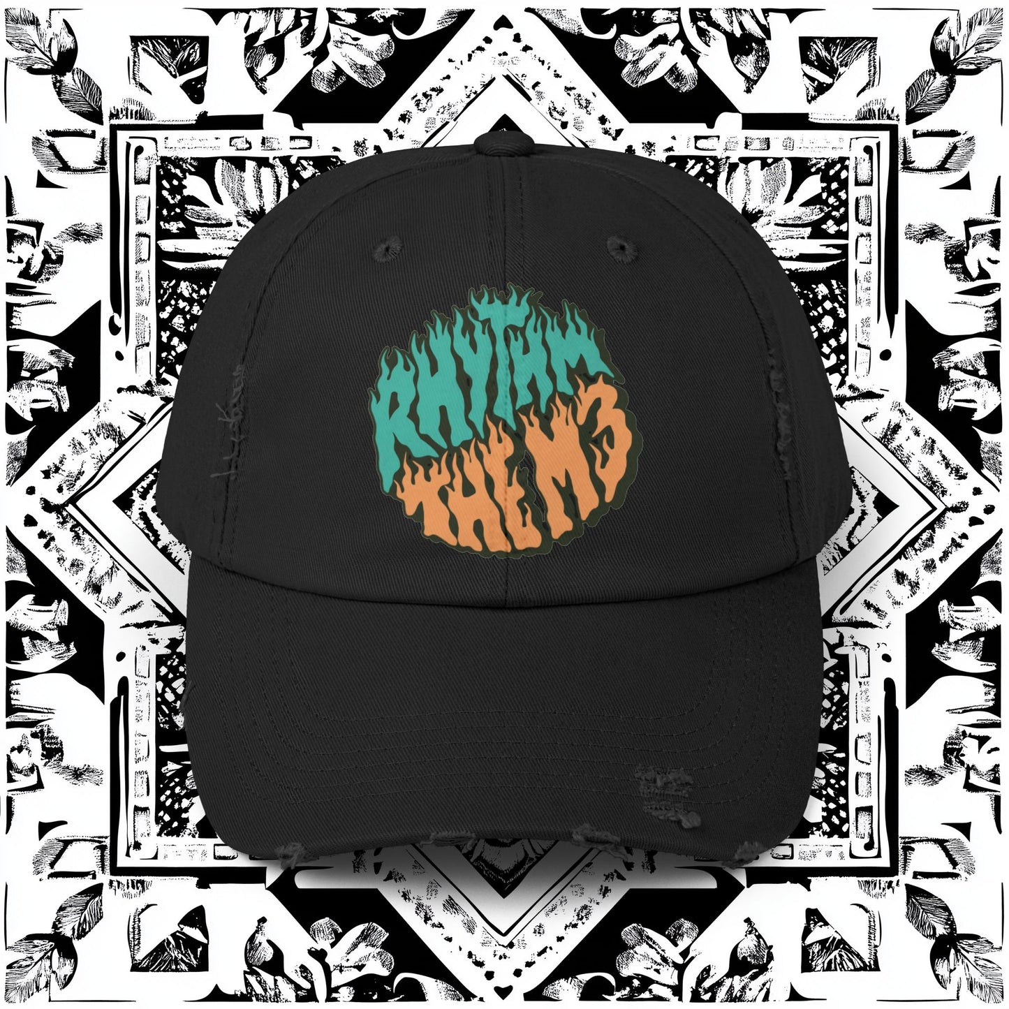 Distressed Cap - 'RTM3' Graphic Hat