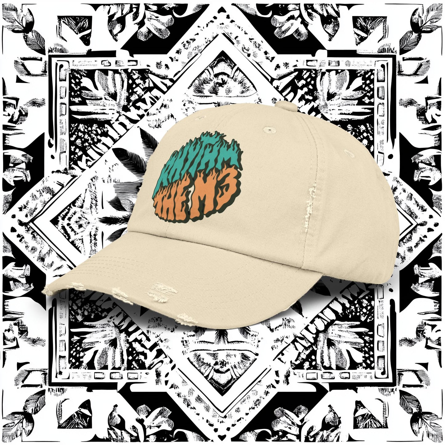 Distressed Cap - 'RTM3' Graphic Hat