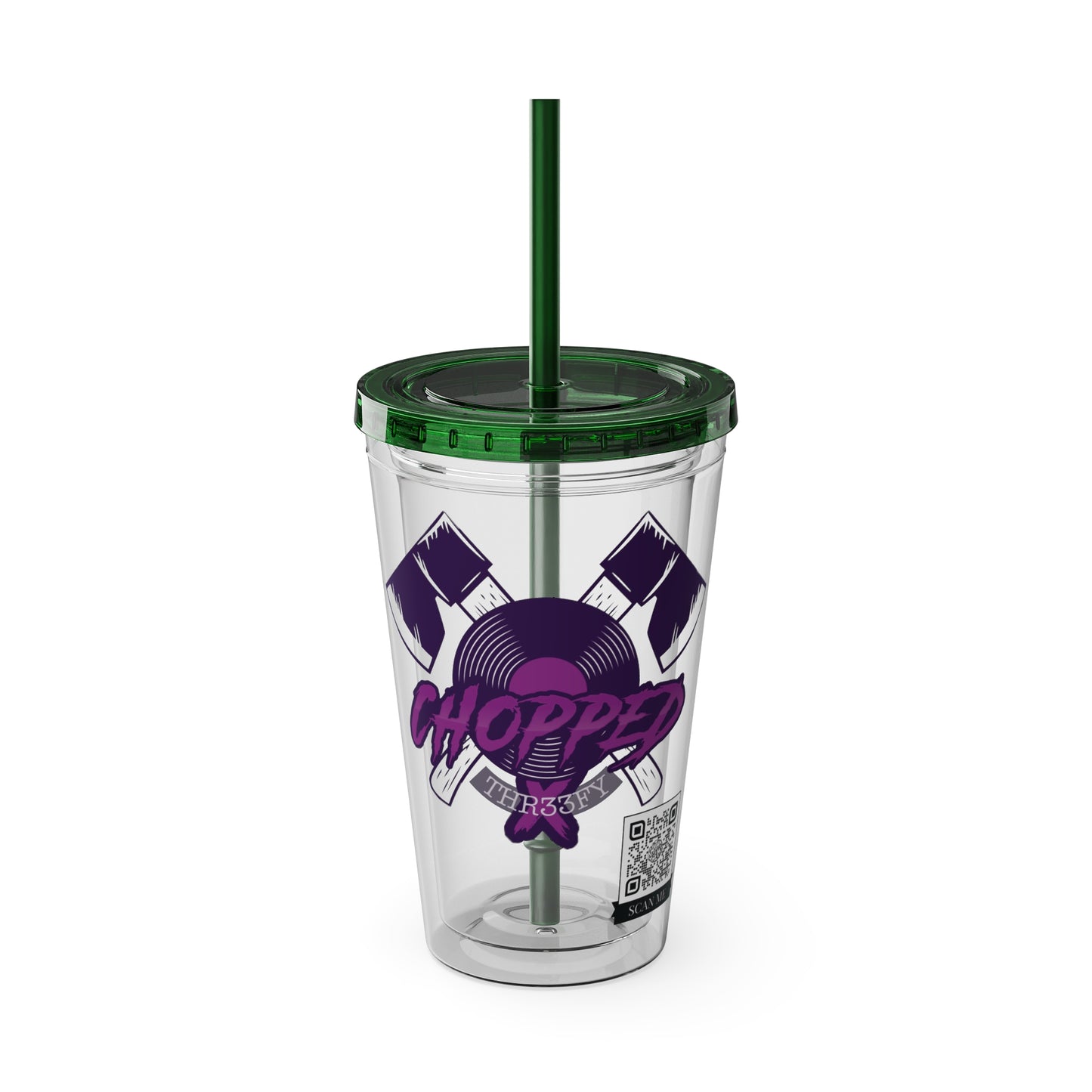 #011 - CHOPP3DxTHR33FY | Tumbler with Straw, 16oz