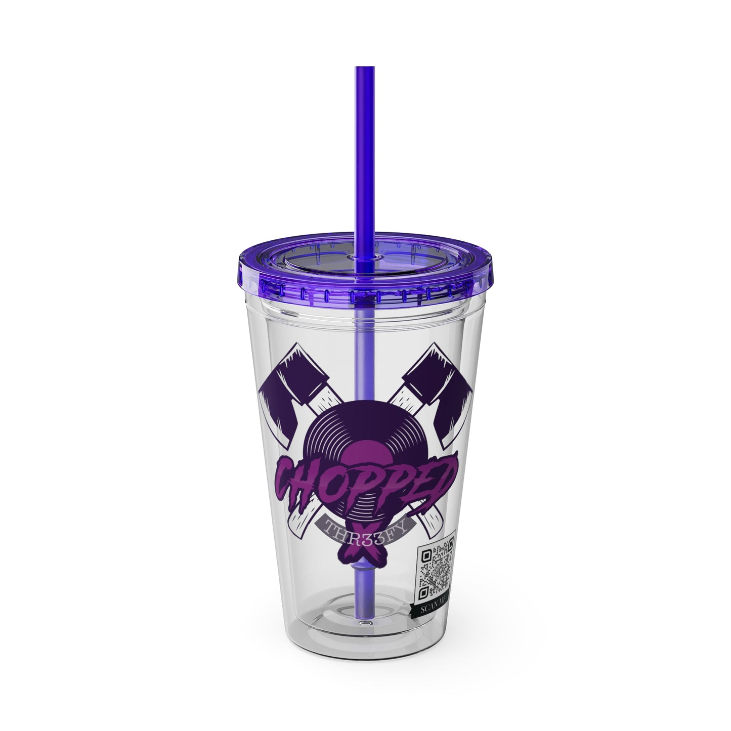 #011 - CHOPP3DxTHR33FY | Tumbler with Straw, 16oz